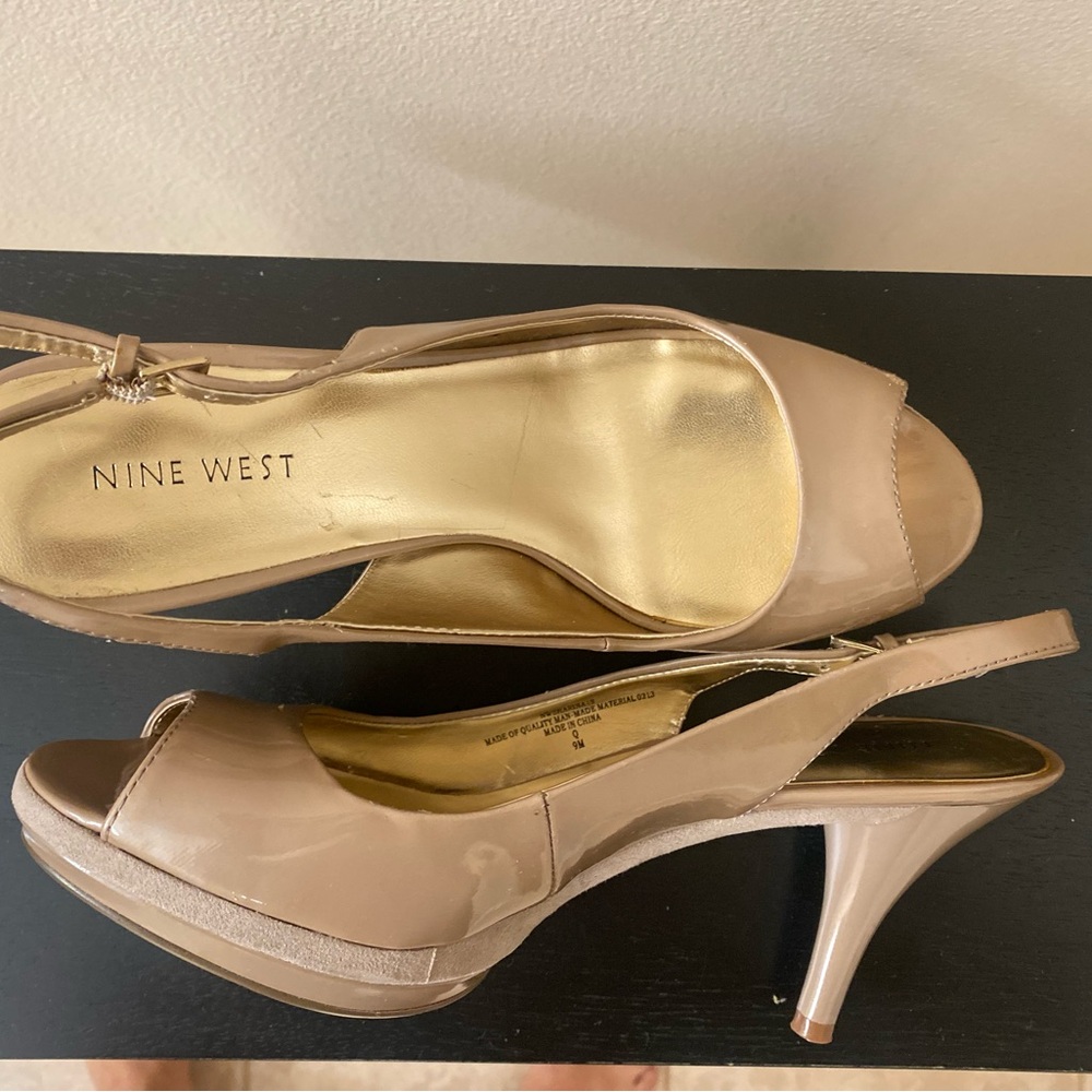 Nine West Tan Slingback Heels with Stiletto